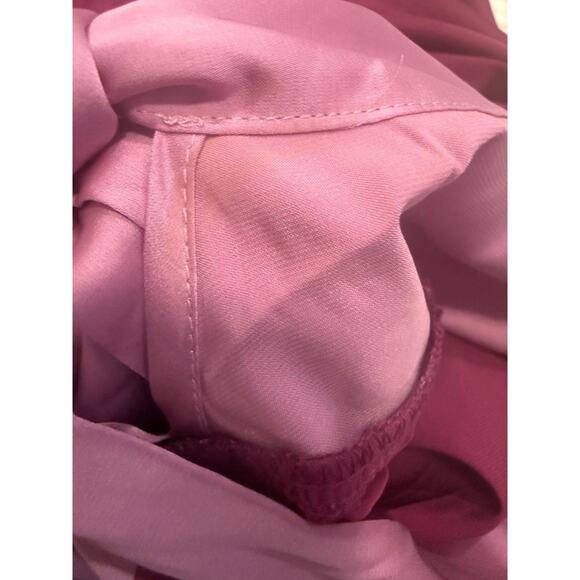 Eloquii Color Blocked Tie Neck Asymmetrical Blouse Plus 28 NEW Orchid Lilac - Picture 7 of 10